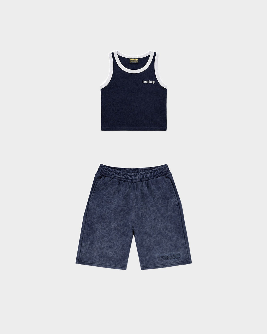 LL SUMMER SET NAVY (Shorts + Crop Top)