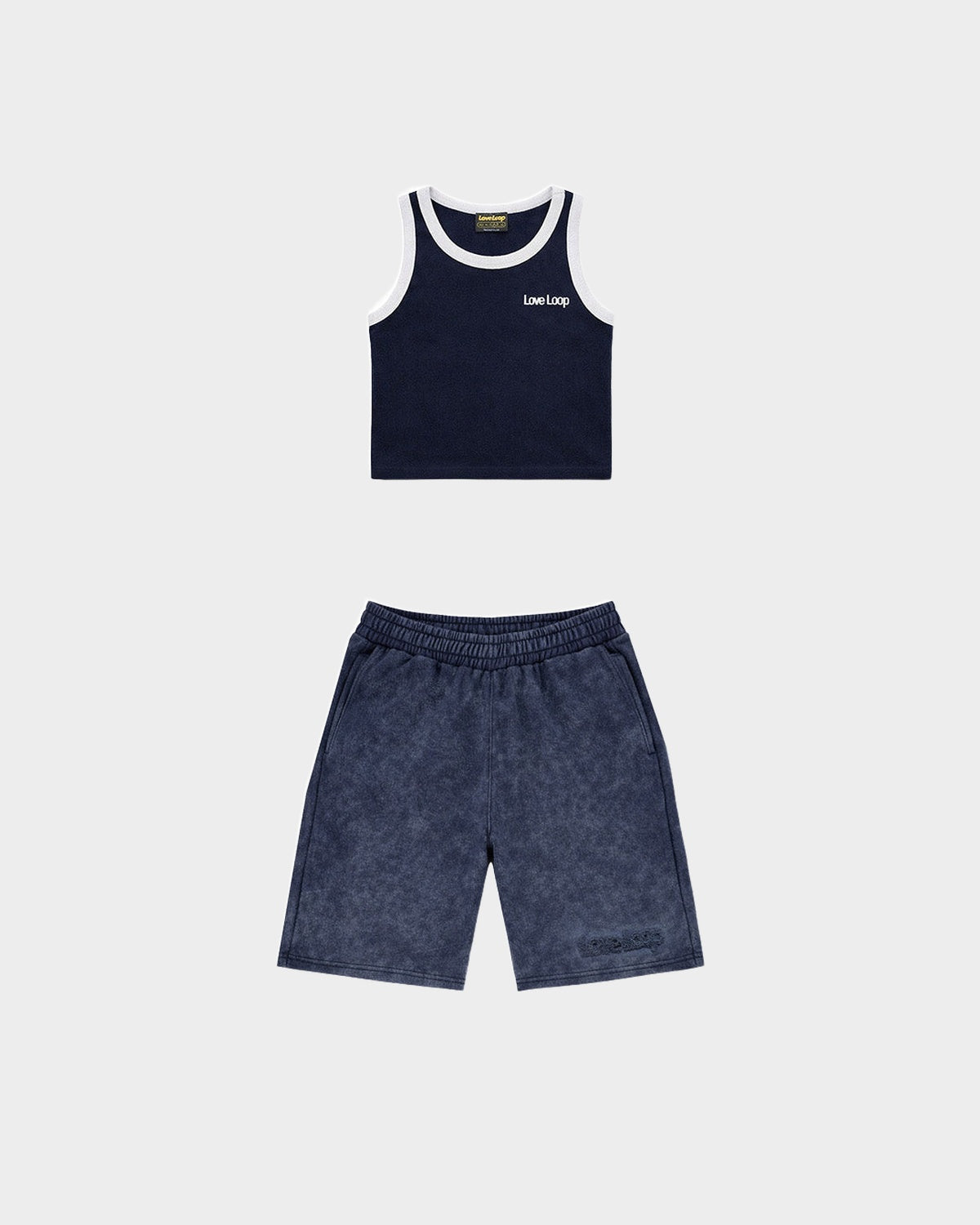 LL SUMMER SET NAVY (Shorts + Crop Top)